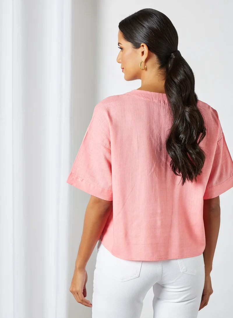 VERO MODA Boxy Woven Shirt Pink