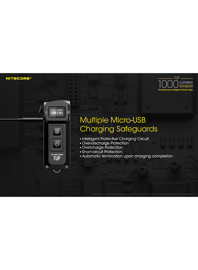 NITECORE - TUP Mini Torch - 1000 Lumens LED - Keyring with OLED Display - Rechargeable Battery with 5 Modes 2.77x1.16x1.03inch - Image 1