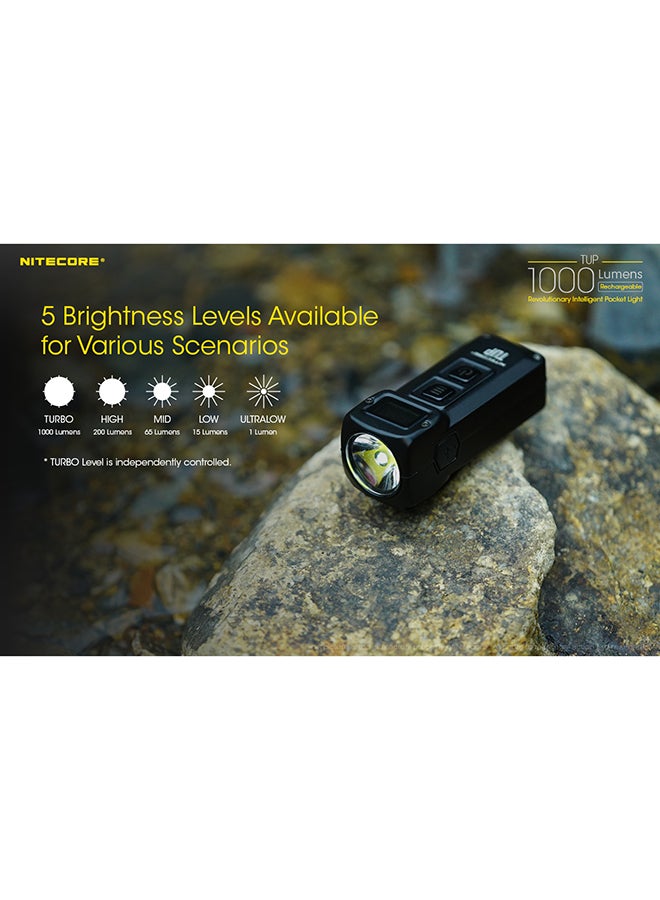 NITECORE - TUP Mini Torch - 1000 Lumens LED - Keyring with OLED Display - Rechargeable Battery with 5 Modes 2.77x1.16x1.03inch - Image 1