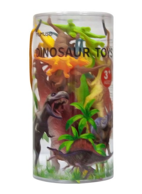 17-Piece Realistic Looking Dinosaur Toy Set With Storage Box
