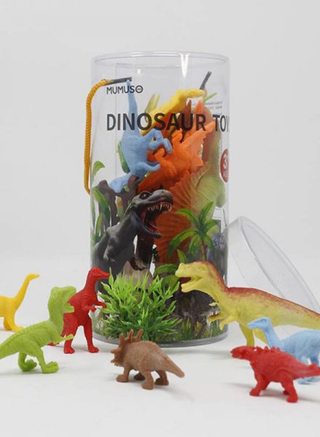 17-Piece Realistic Looking Dinosaur Toy Set With Storage Box