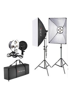 General Rectangular photographic softbox lighting set includes a 50 x 70 cm softbox and a 5-round stand, photography light stand + bag 50x70cm Black