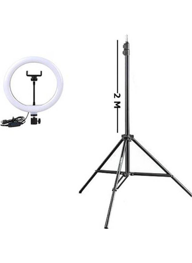 Professional Ring Fill Light With Stand Come With Clam And Ball Head BLack