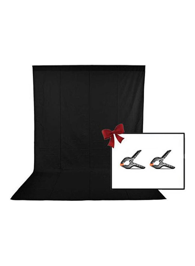 Generic Screen Backdrop - Background Cloth - Chroma + 2 Free Clamp Backdrop BLack 