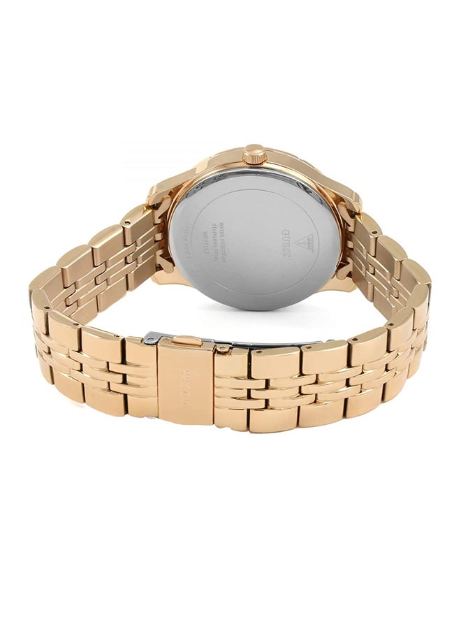 جس ساعة يد بعقارب وسوار من الستانلس ستيل طراز W0931L3 للنساء - Image 2