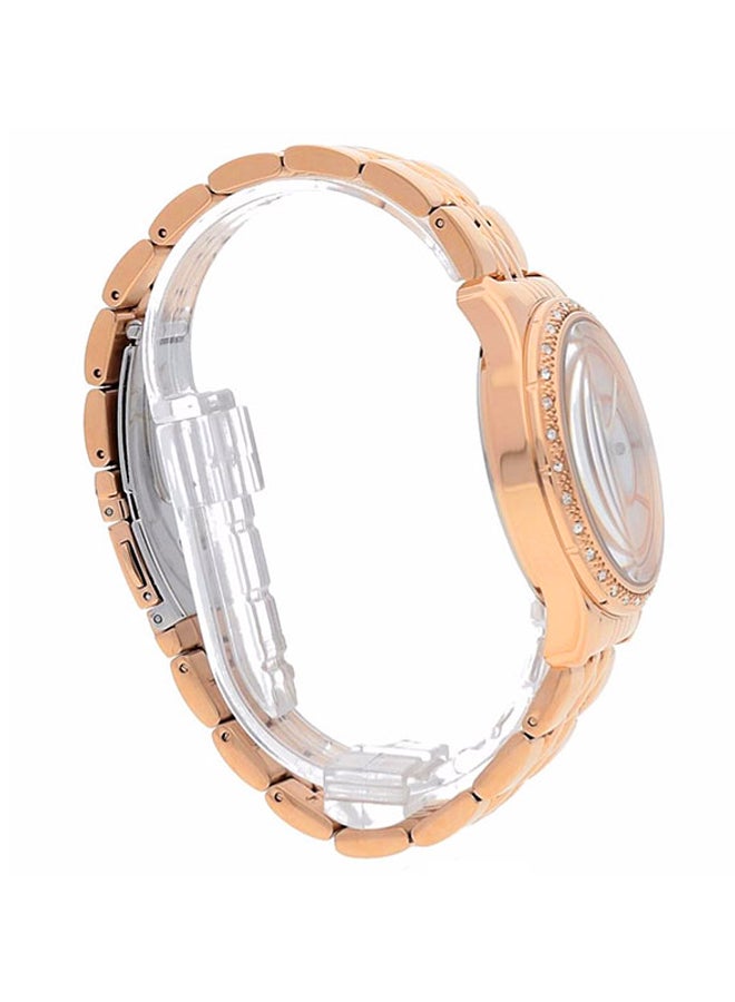 جس ساعة يد بعقارب وسوار من الستانلس ستيل طراز W0931L3 للنساء - Image 4