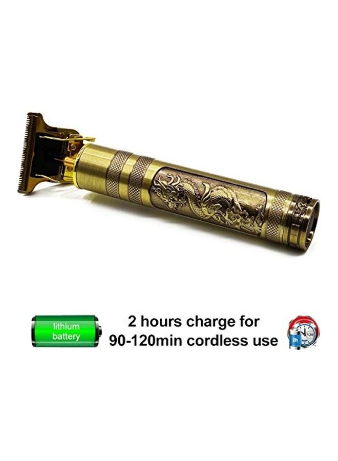 Professional Rechargeable Electric Hair Trimmer Set For Men Golden/Black - Image 4