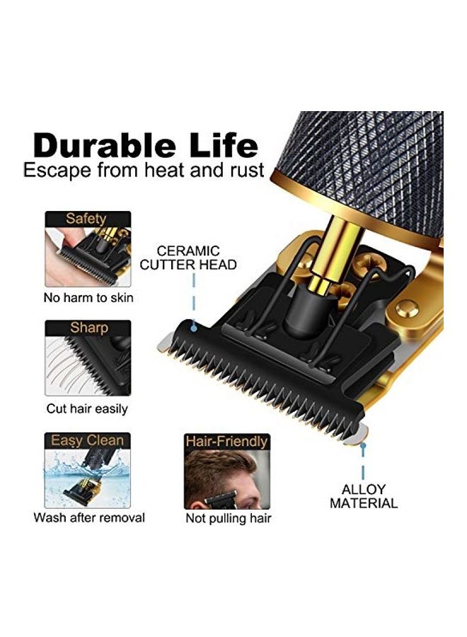 Generic Professional Rechargeable Electric Hair Trimmer Set For Men Golden/Black  - Image 3