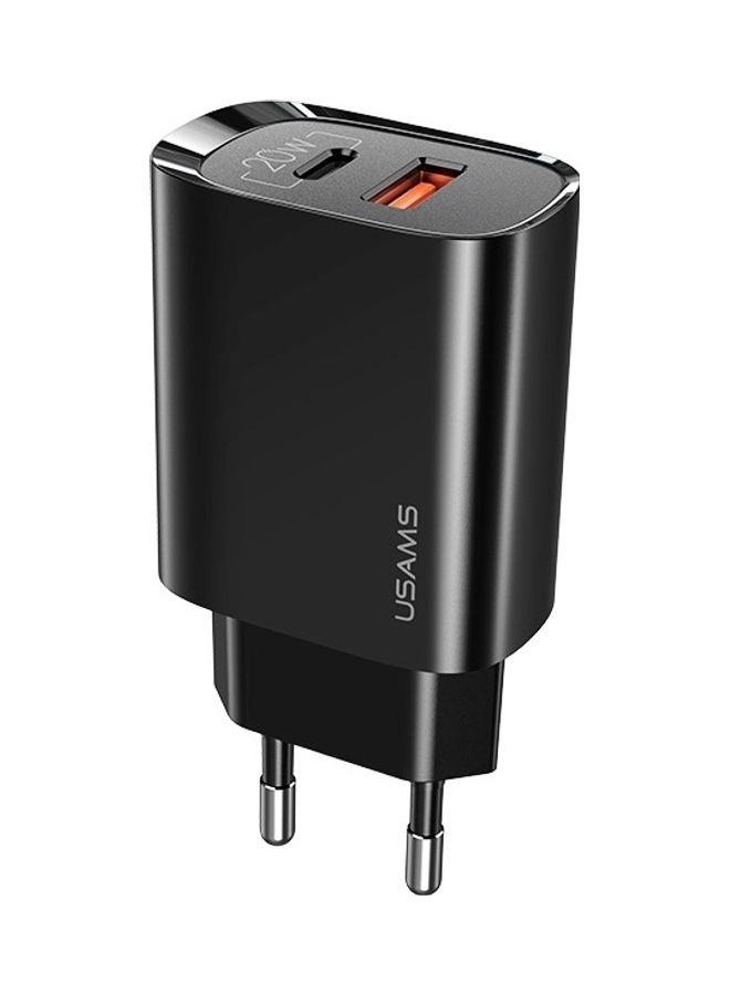 Usams T35 QC3.0+PD3.0 Fast Charger 20W Black - Image 1