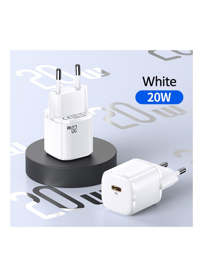 Usams T36 Si PD 20W Fast Charging Adapter White - Image 2