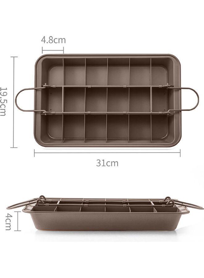 Nonstick Brownie Cake Pan with Lifting Hoop Beige 31 x 4 x 19.5cm  - Image 4