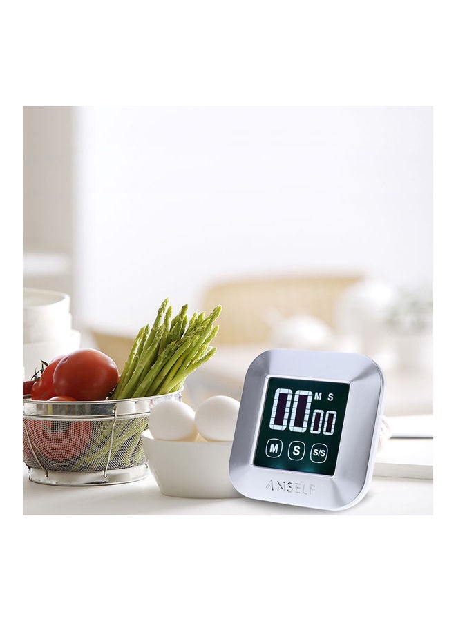 ANSELF LCD Digital Touch Screen Cooking Kitchen Timer Countdown Count Up Alarm Clock White - Image 2