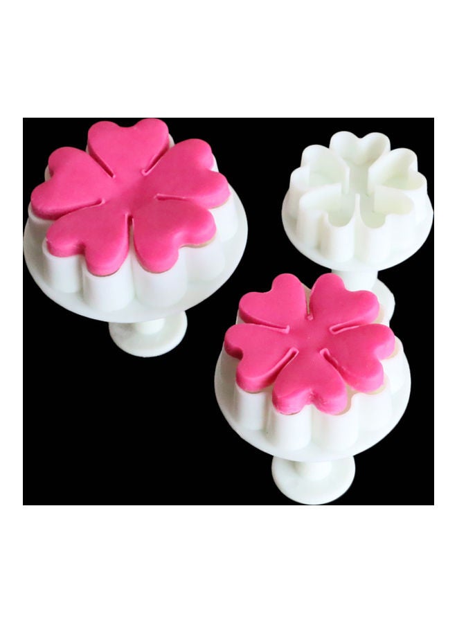 facemile 3-Piece Heart and Flower Design Decorating Cutter Tool Set White - Image 2