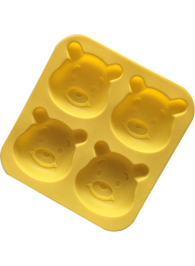 فيس مايل قالب كيك من السيليكون على شكل دب لطيف بأربع تجاويف أصفر - Image 3