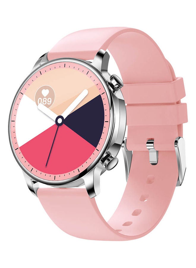 Waterproof Fitness and Heart Rate Tracker Sport Smartwatch Pink/Silver  - Image 1