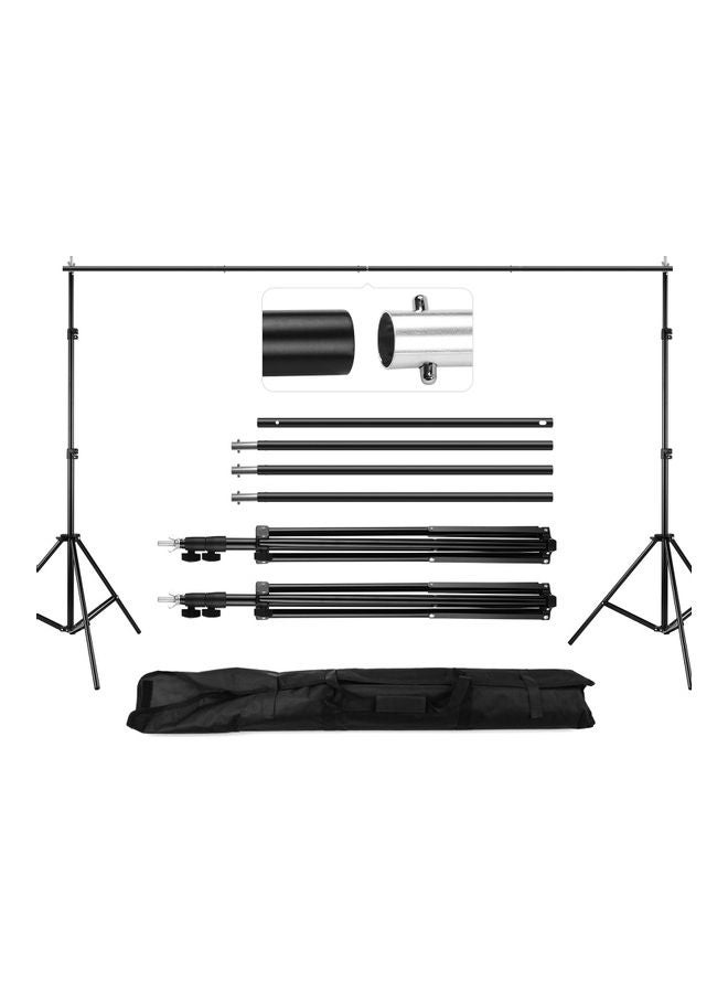 Aluminum Alloy Adjustable Studio Backdrop Stand Bracket Black - Image 2