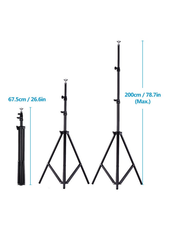 Aluminum Alloy Adjustable Studio Backdrop Stand Bracket Black - Image 3
