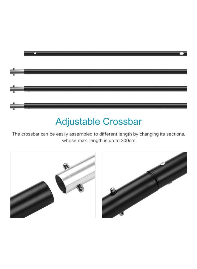 Aluminum Alloy Adjustable Studio Backdrop Stand Bracket Black - Image 5
