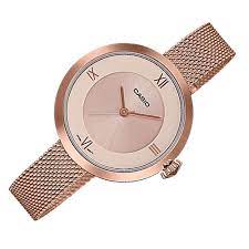 كاسيو ساعة يد بعقارب بسوار من الستانلس ستيل للنساء - Image 2