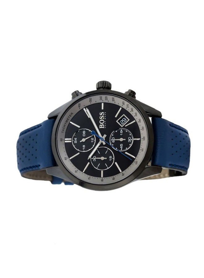 Men's Leather Analog Wrist Watch