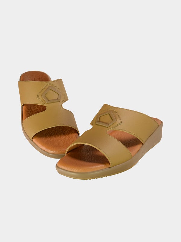 barjeel uno - Stylish Slip-On Casual Sandals Brown - Image 1