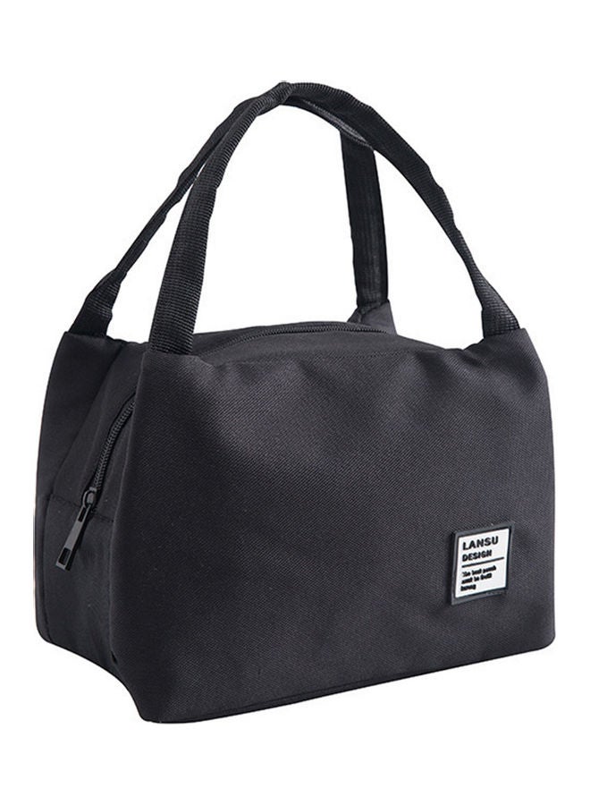 Generic Simple Monochromatic Reusable Thermal Lunch Bag with Handles Black 20 x 4 x 16cm  - Image 1