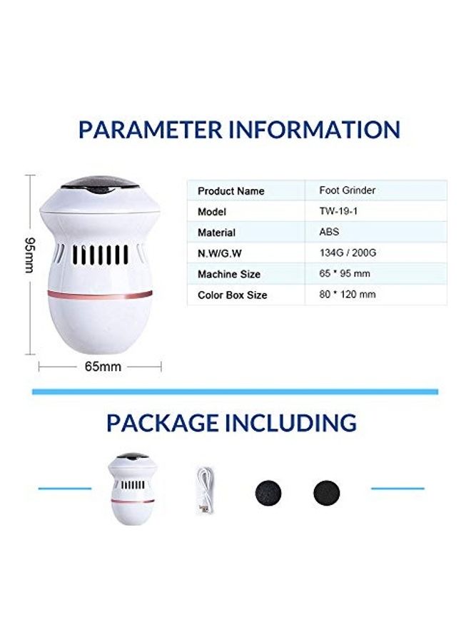 أداة كهربائية محمولة لتقشير القدمين أبيض - Image 2