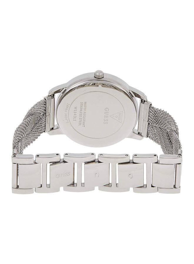 جس ساعة يد بعقارب وسوار من الستانليس ستيل طراز W1143L1 للنساء - Image 2