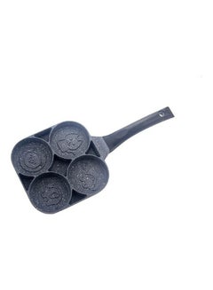 4-Hole Pancake Egg Frying Maker Non-stick Pan with Handle Black 39.5cm