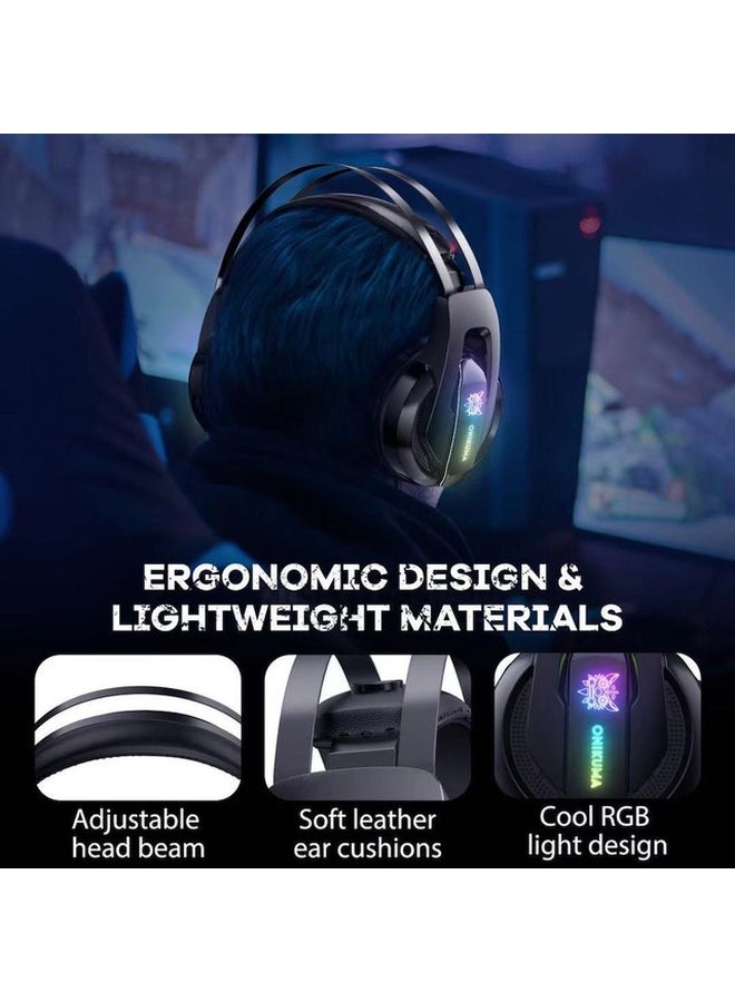 onikuma - K16 Professional Wired Gaming Headset With Mic For PS4/PS5/XOne/XSeries/NSwitch/PC black - Image 1