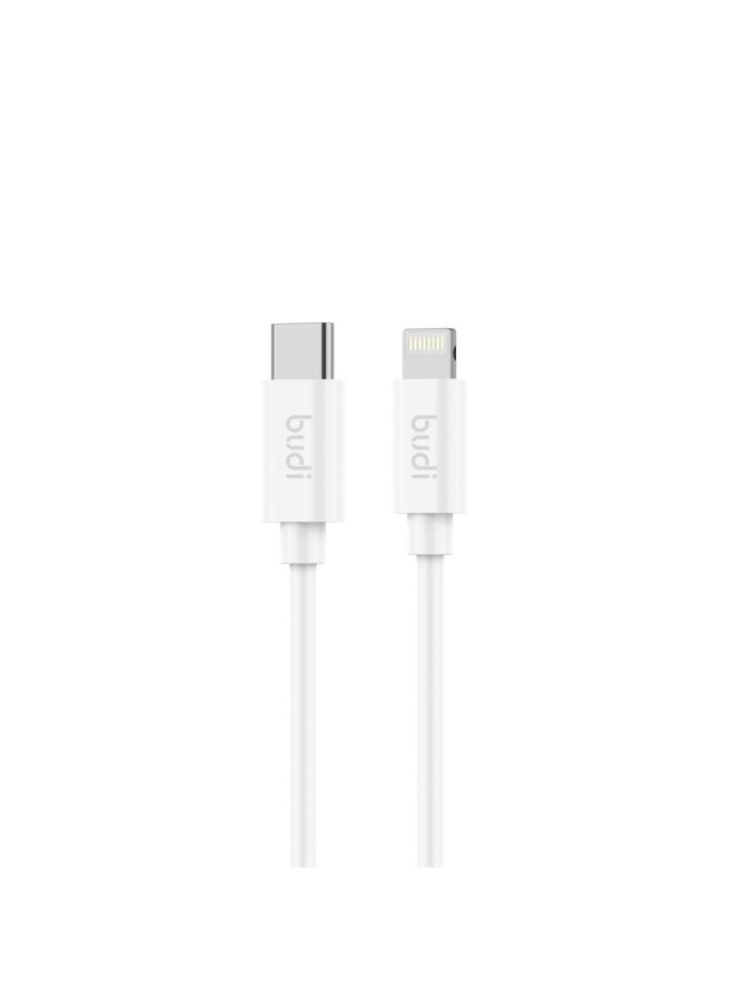 budi Type C To Lightning MFI Data Cable White  - Image 1
