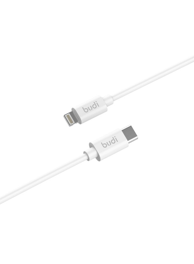 budi Type C To Lightning MFI Data Cable White  - Image 2