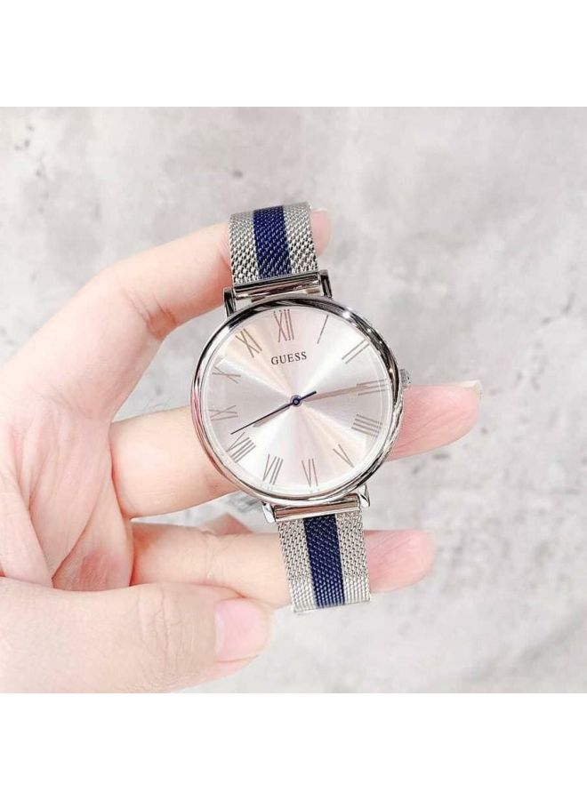 جس ساعة يد بعقارب وسوار من الستانلس ستيل طراز W1155L2 للنساء - Image 5