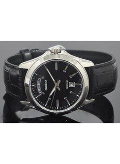 CASIO Men's Enticer Series Water Resisatnt Leather Analog Watch MTP-1370L-1AVDF - 45 mm - Black  - Image 5