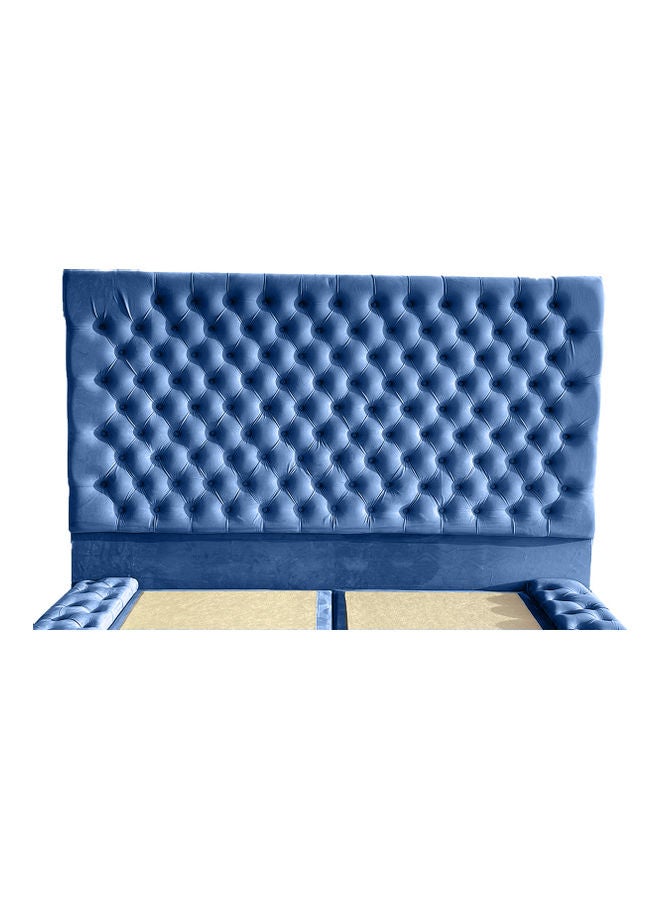 REGAL IN HOUSE Valencia Velvet Bed Frame Dark Blue 200x200cm  - Image 3