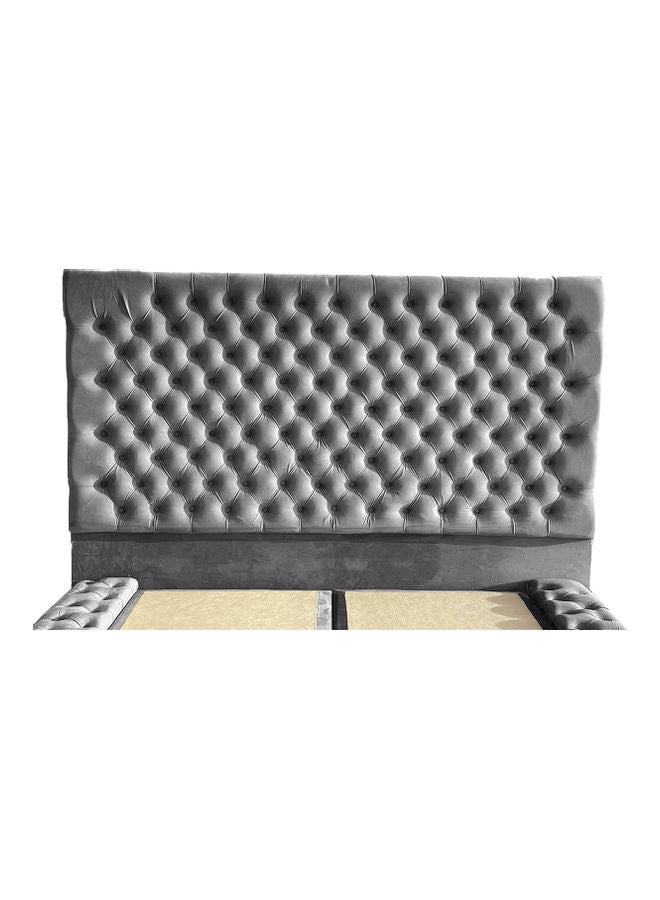 REGAL IN HOUSE Valencia Velvet Bed Frame Dark Grey 200x200cm  - Image 3