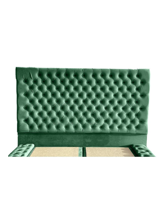 REGAL IN HOUSE Valencia Velvet Bed Frame Dark Green 200x200cm  - Image 3