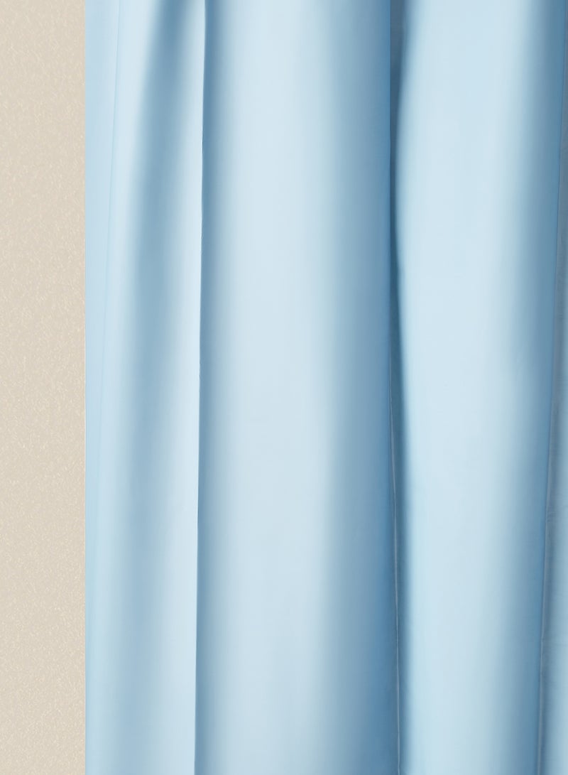 Noon East - Shower Curtain - 180X180 Cm - 100% Printed Polyester Hooks - Hazeblue Color - Bath Curtain 13 Piece Incl Ring Haze Blue - Image 1