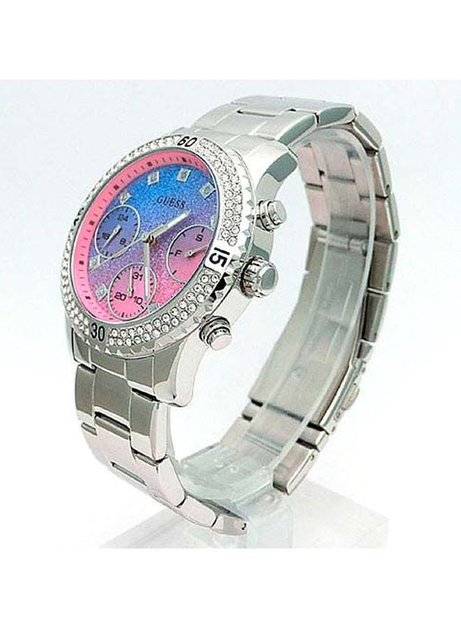 جس ساعة يد بعقارب مقاومة للماء طراز W0774L1 - 38 مم - فضي للنساء - Image 5