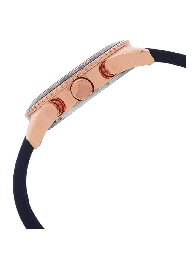 جس ساعة يد كرونوغراف بحركة كوارتز وتصميم دائري وسوار من المطاط للرجال للرجال - Image 3