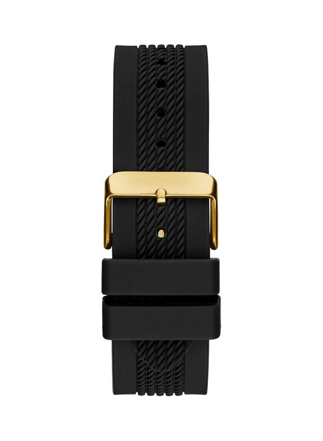 GUESS Men's Rubber Chronograph Wrist Watch GW0051G2 - 46 mm - Black/Gold - Image 5