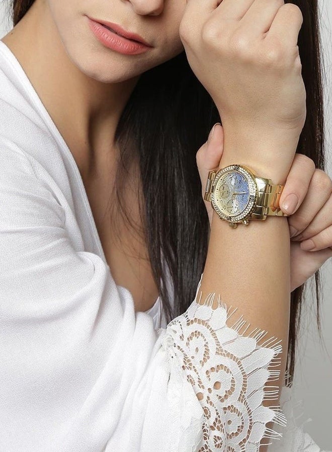 جس ساعة يد بعقارب ومُرصّعة بالأحجار طراز W0774l2 للنساء - Image 4