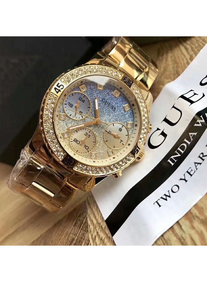 جس ساعة يد بعقارب ومُرصّعة بالأحجار طراز W0774l2 للنساء - Image 5