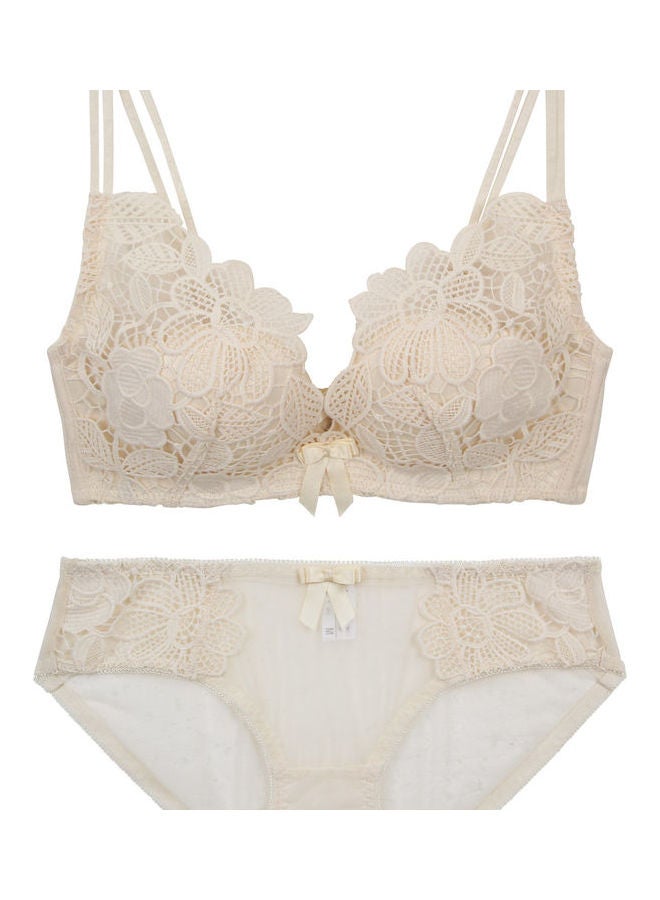 Generic - Casual Thin Bra And Brief Set Beige - Image 1