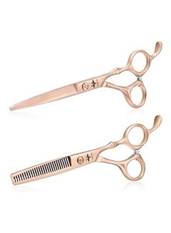 2-Piece Hair Cutting Scissors Set Rose Gold