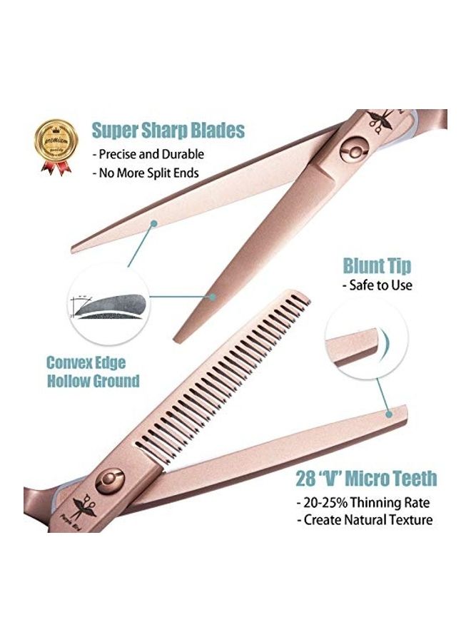 Generic - 2-Piece Hair Cutting Scissors Set Rose Gold - Image 1