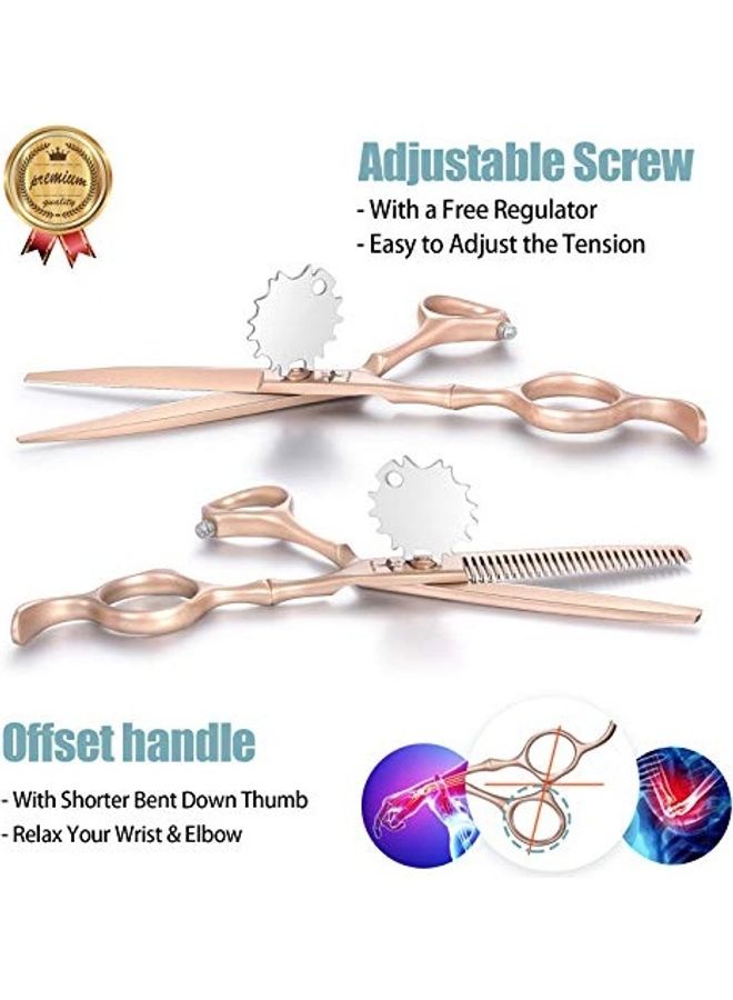 Generic - 2-Piece Hair Cutting Scissors Set Rose Gold - Image 1