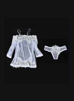 Generic Women'S Lace Lingerie Sleepwear Nightwear Babydoll Underwear G-String Dress White 