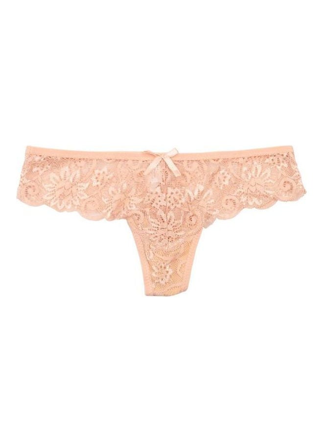 Generic - 3-Piece Lacy And Bow Detailed Thong Set Multicolour - Image 1
