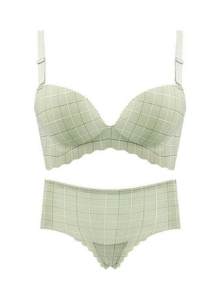 Checked Pattern Bra And Brief Set Green - v1620275952/N47069236V_2